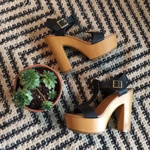 Mark & Maddux t strap wood heels
